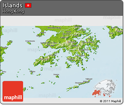 Physical 3D Map of Islands