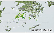 Physical 3D Map of Islands, semi-desaturated