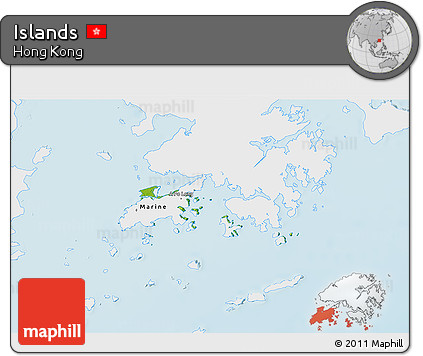 Physical 3D Map of Islands, single color outside