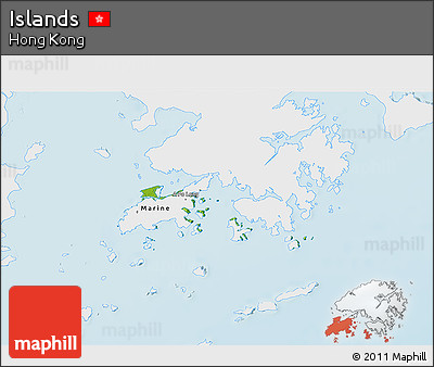 Physical 3D Map of Islands, single color outside