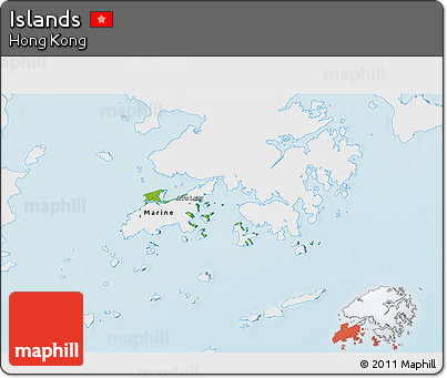 Physical 3D Map of Islands, single color outside