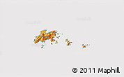 Political 3D Map of Islands, cropped outside