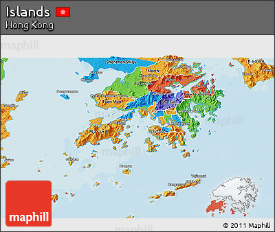 Political 3D Map of Islands