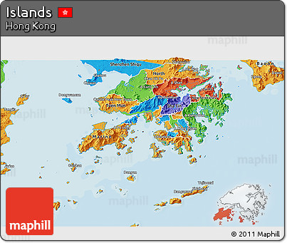 Political 3D Map of Islands