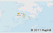 Political 3D Map of Islands, single color outside