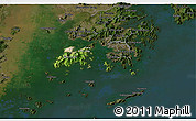 Satellite 3D Map of Islands, darken