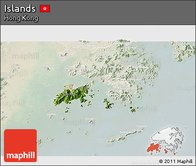 Satellite 3D Map of Islands, lighten