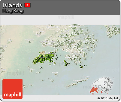 Satellite 3D Map of Islands, lighten