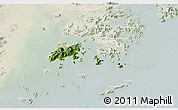 Satellite 3D Map of Islands, lighten