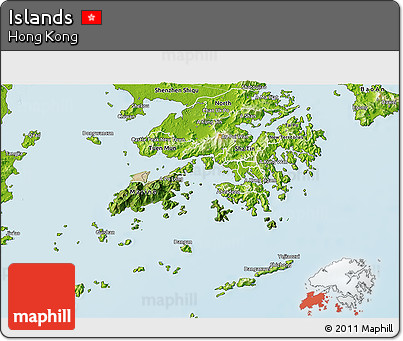 Satellite 3D Map of Islands, physical outside