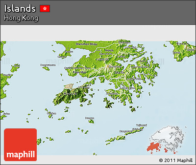 Satellite 3D Map of Islands, physical outside