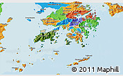 Satellite 3D Map of Islands, political outside