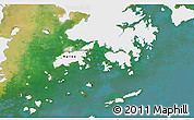 Satellite 3D Map of Islands, single color outside