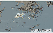 Shaded Relief 3D Map of Islands, darken