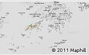 Shaded Relief 3D Map of Islands, desaturated