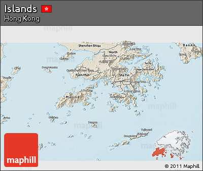 Shaded Relief 3D Map of Islands