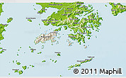 Shaded Relief 3D Map of Islands, physical outside