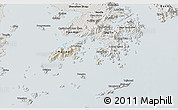 Shaded Relief 3D Map of Islands, semi-desaturated