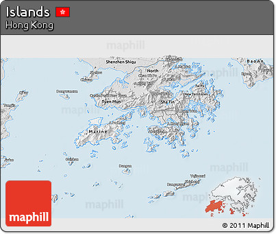 Silver Style 3D Map of Islands