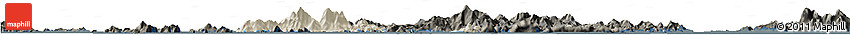 Shaded Relief Horizon Map of Islands, darken