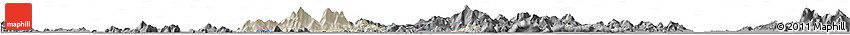 Shaded Relief Horizon Map of Islands, darken, desaturated