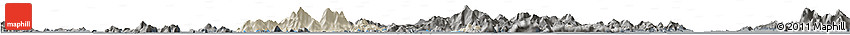 Shaded Relief Horizon Map of Islands, darken, semi-desaturated