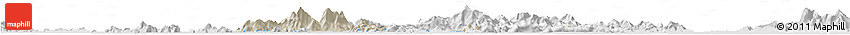 Shaded Relief Horizon Map of Islands, lighten, desaturated