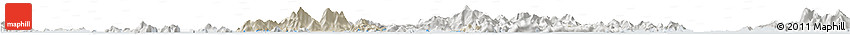 Shaded Relief Horizon Map of Islands, lighten, semi-desaturated