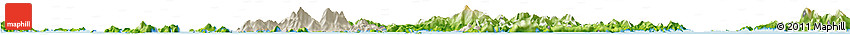 Shaded Relief Horizon Map of Islands, physical outside