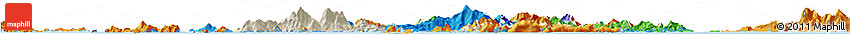 Shaded Relief Horizon Map of Islands, political outside