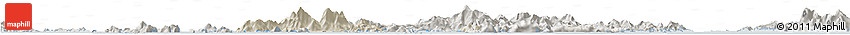 Shaded Relief Horizon Map of Islands, semi-desaturated