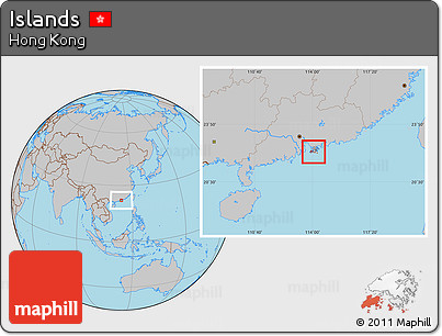 Gray Location Map of Islands
