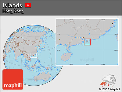 Gray Location Map of Islands, highlighted country