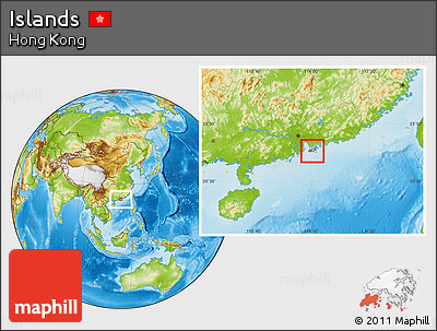 Physical Location Map of Islands, highlighted country