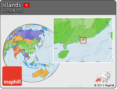 Political Location Map of Islands