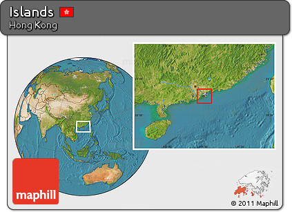 Satellite Location Map of Islands, highlighted country