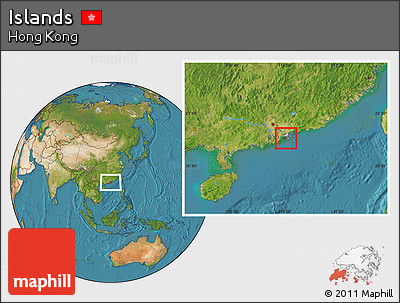 Satellite Location Map of Islands, highlighted country