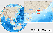 Shaded Relief Location Map of Islands, within the entire country