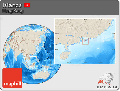 Shaded Relief Location Map of Islands