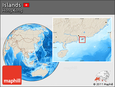 Shaded Relief Location Map of Islands