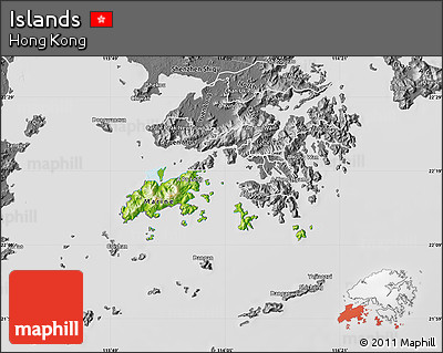 Physical Map of Islands, desaturated