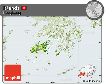 Physical Map of Islands, lighten