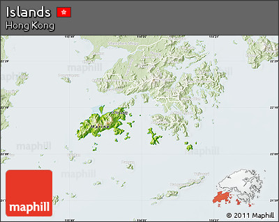 Physical Map of Islands, lighten