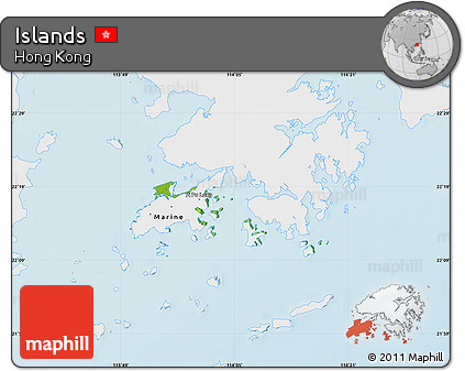 Physical Map of Islands, single color outside