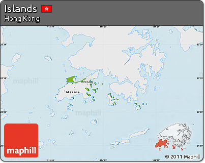 Physical Map of Islands, single color outside