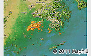 Political Map of Islands, satellite outside