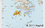 Political Map of Islands, shaded relief outside