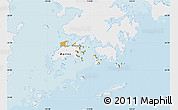 Political Map of Islands, single color outside