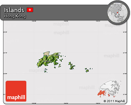 Satellite Map of Islands, cropped outside