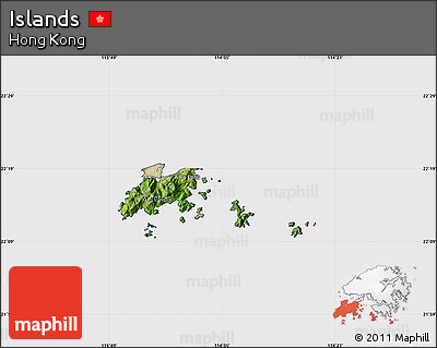 Satellite Map of Islands, cropped outside